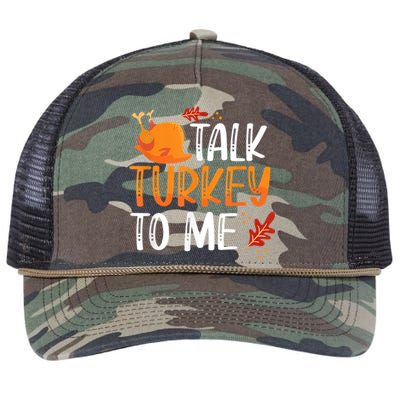 Funny Thanksgiving Feast Joke Talk Turkey To Me Gift Retro Rope Trucker Hat Cap