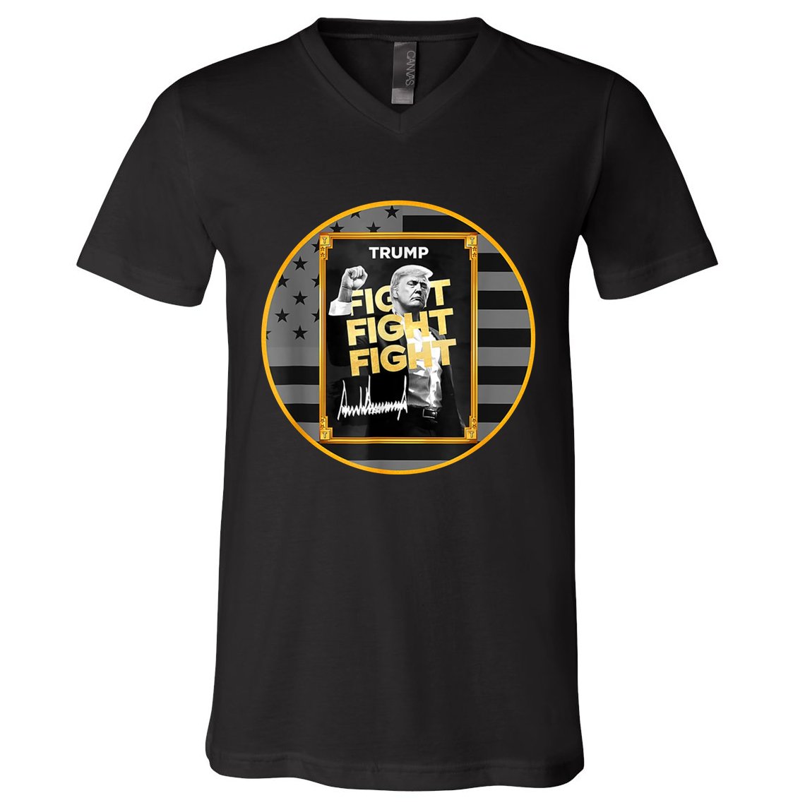 Funny Trump Fight Meme Coin Crypto President V-Neck T-Shirt
