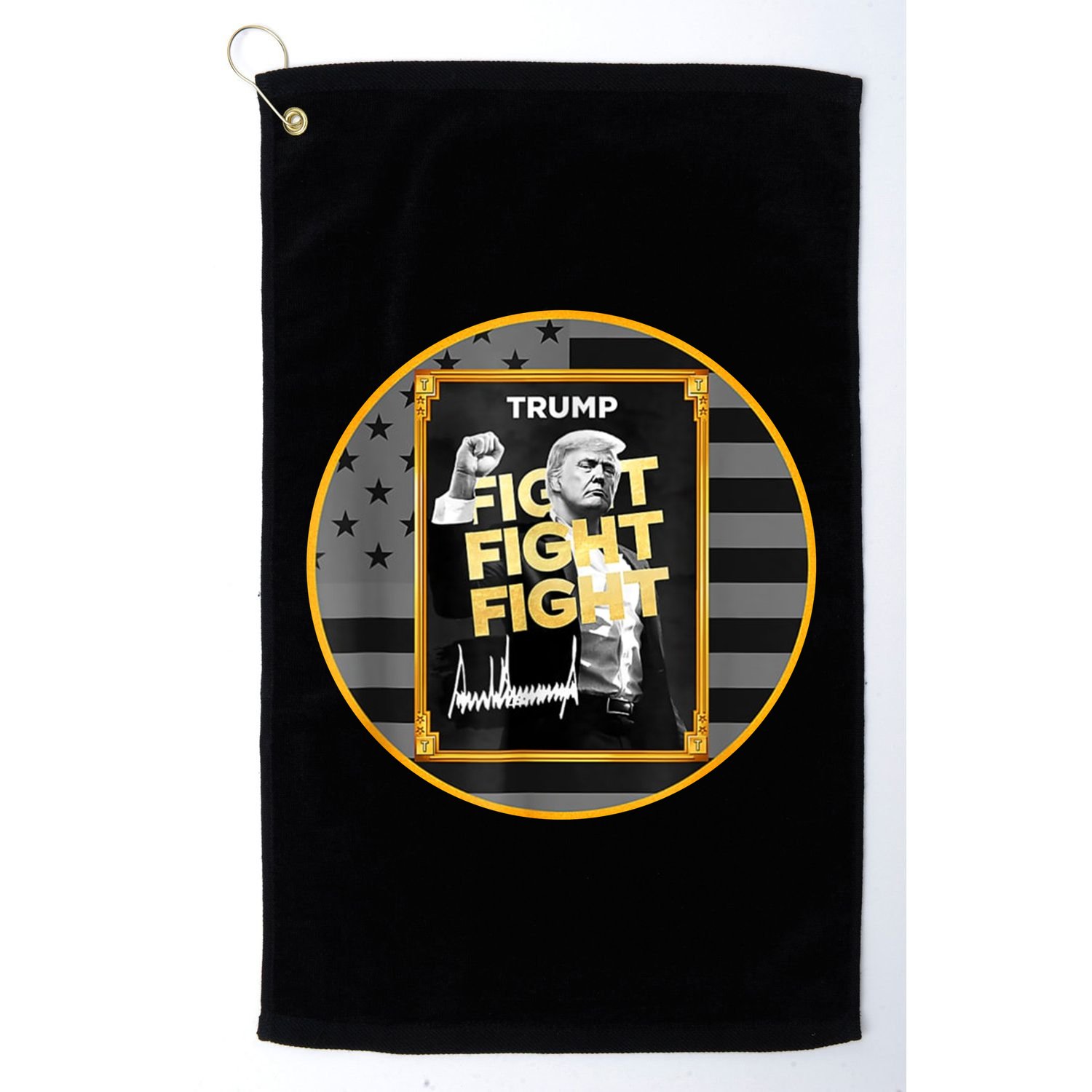 Funny Trump Fight Meme Coin Crypto President Golf Towel