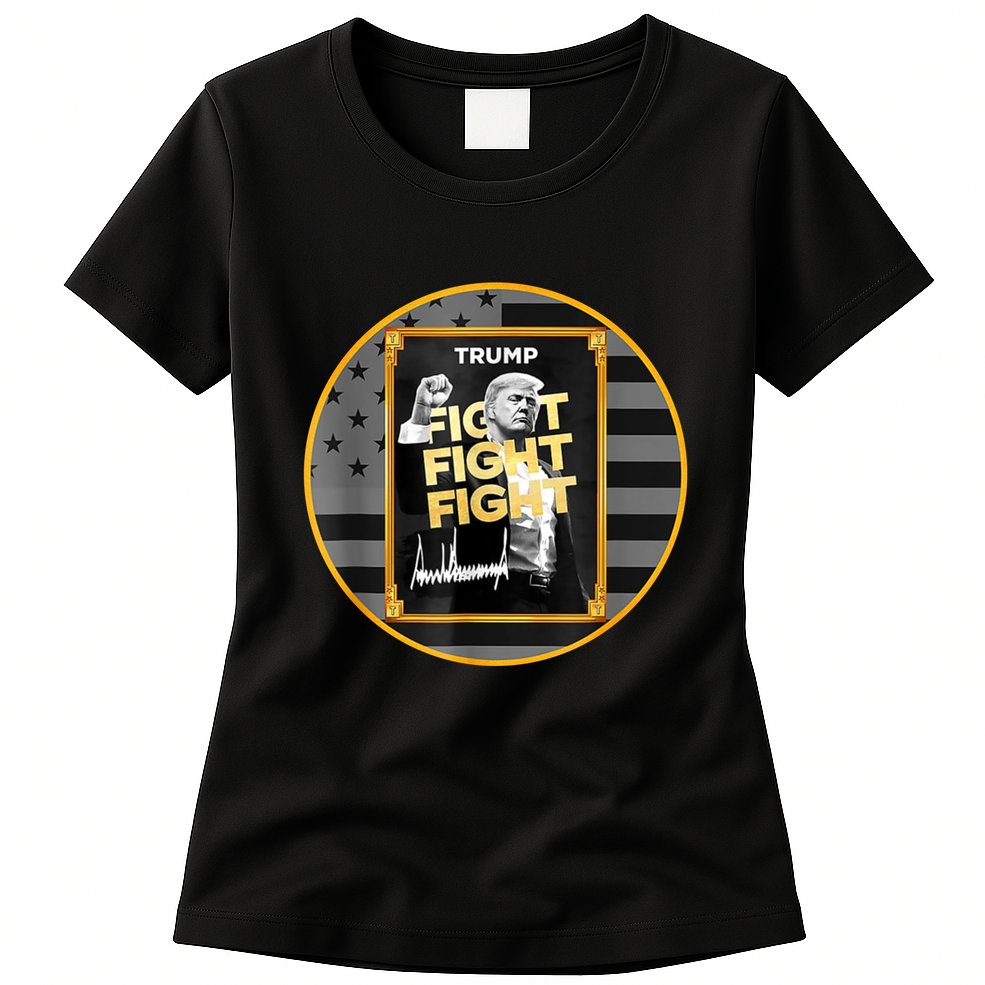 Funny Trump Fight Meme Coin Crypto President Womens T-Shirt