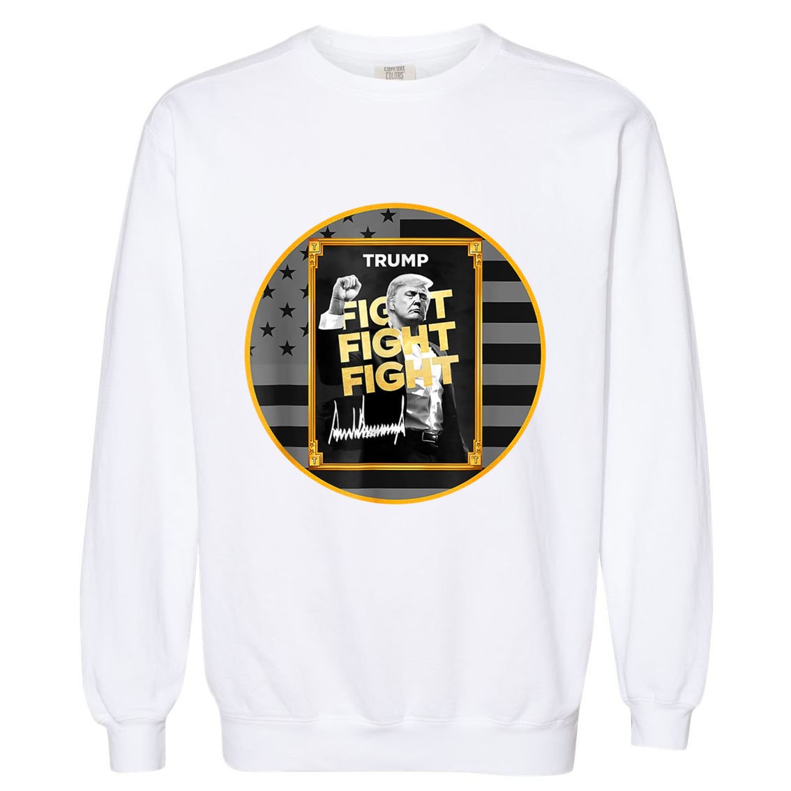 Funny Trump Fight Meme Coin Crypto President Garment-Dyed Sweatshirt