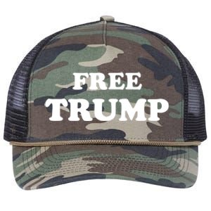 Free Trump, Free Donald Trump 2024 Retro Rope Trucker Hat Cap