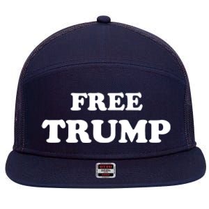 Free Trump, Free Donald Trump 2024 7 Panel Mesh Trucker Snapback Hat