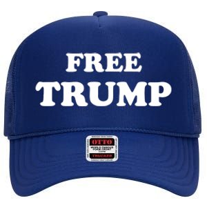 Free Trump, Free Donald Trump 2024 High Crown Mesh Back Trucker Hat