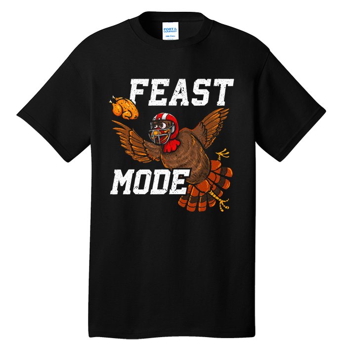 Football Thanksgiving Feast Mode Turkey Thanksgiving Tall T-Shirt