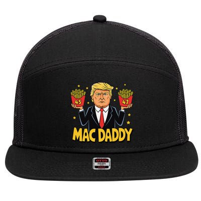 Funny Trump Fast Food Mac Daddy For Fans 7 Panel Mesh Trucker Snapback Hat