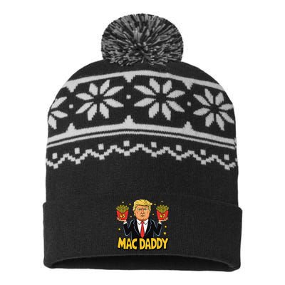 Funny Trump Fast Food Mac Daddy For Fans USA-Made Snowflake Beanie