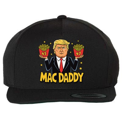 Funny Trump Fast Food Mac Daddy For Fans Wool Snapback Cap