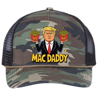 Funny Trump Fast Food Mac Daddy For Fans Retro Rope Trucker Hat Cap