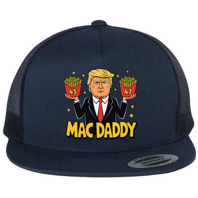 Funny Trump Fast Food Mac Daddy For Fans Flat Bill Trucker Hat