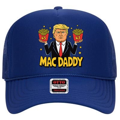 Funny Trump Fast Food Mac Daddy For Fans High Crown Mesh Back Trucker Hat