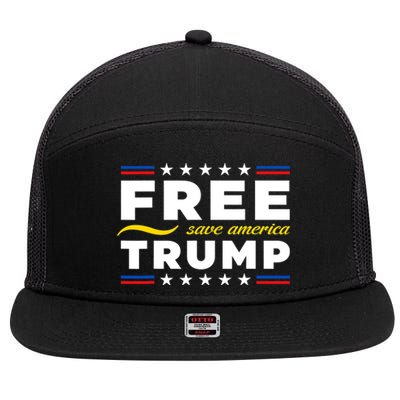 Free Trump Free Donald Trump 2024 7 Panel Mesh Trucker Snapback Hat