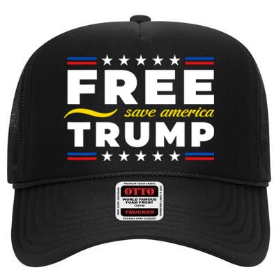 Free Trump Free Donald Trump 2024 High Crown Mesh Back Trucker Hat