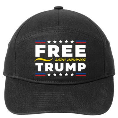 Free Trump Free Donald Trump 2024 7-Panel Snapback Hat