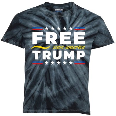 Free Trump Free Donald Trump 2024 Kids Tie-Dye T-Shirt