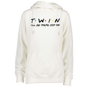 Funny Twin Friends Theme Twin Womens Funnel Neck Pullover Hood