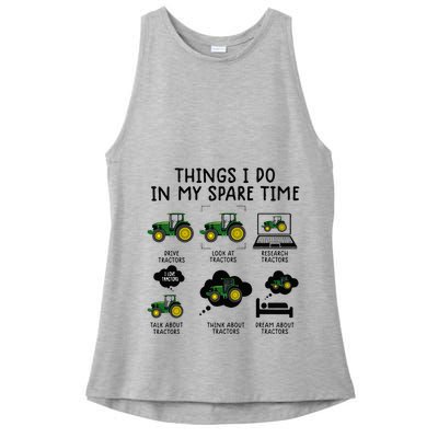 Funny Tractor Farming Ladies PosiCharge Tri-Blend Wicking Tank