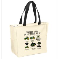 Funny Tractor Farming Zip Tote Bag