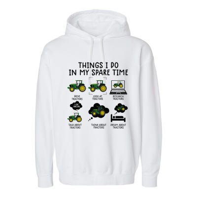 Funny Tractor Farming Garment-Dyed Fleece Hoodie