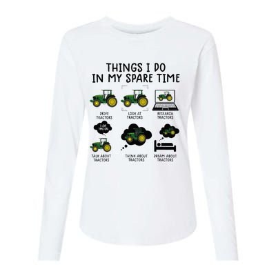 Funny Tractor Farming Womens Cotton Relaxed Long Sleeve T-Shirt