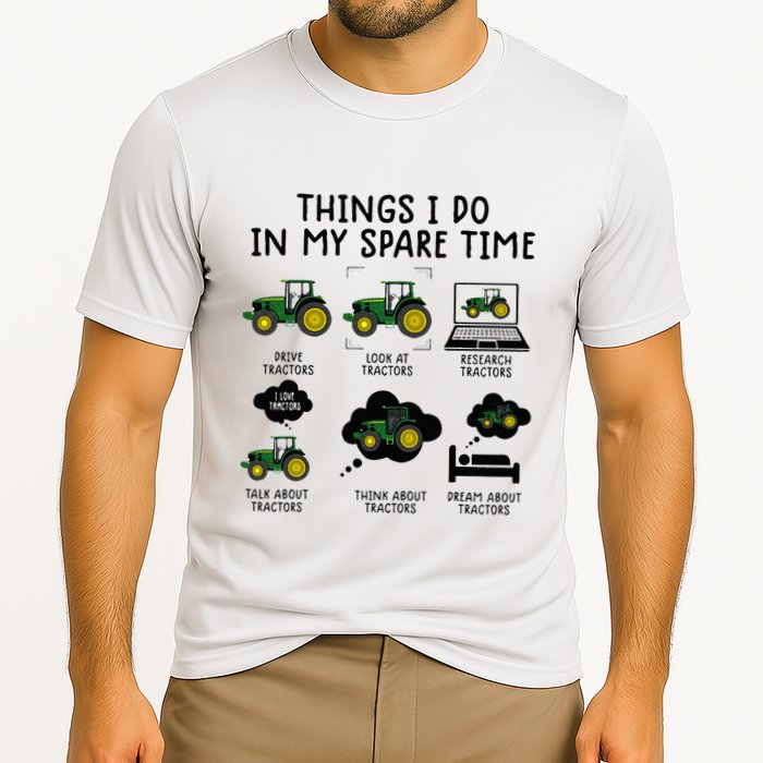 Funny Tractor Farming Performance Shirt