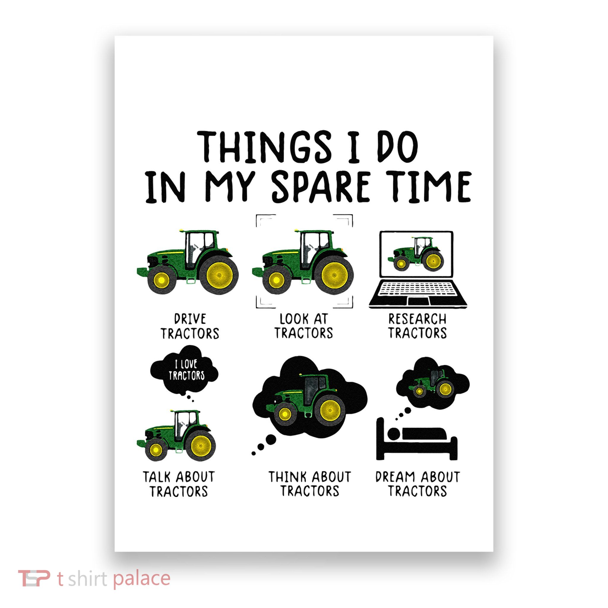 Funny Tractor Farming Poster