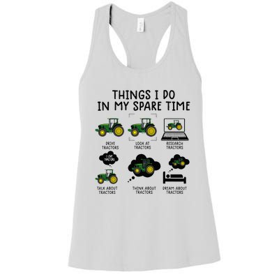 Funny Tractor Farming Women's Racerback Tank