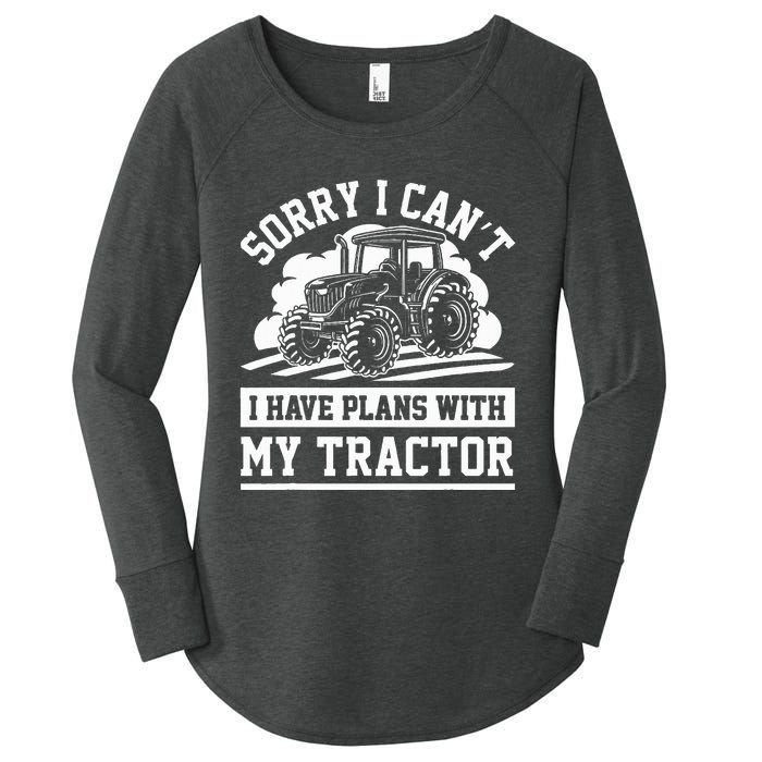 Farm Tractors Farming Truck Enthusiast Saying Outfit Women's Perfect Tri Tunic Long Sleeve Shirt