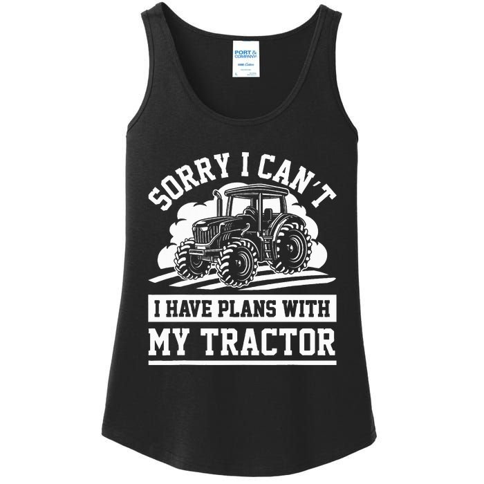 Farm Tractors Farming Truck Enthusiast Saying Outfit Ladies Essential Tank