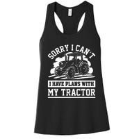 Farm Tractors Farming Truck Enthusiast Saying Outfit Women's Racerback Tank