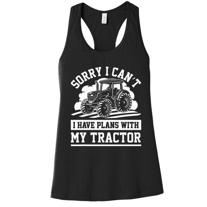 Farm Tractors Farming Truck Enthusiast Saying Outfit Women's Racerback Tank