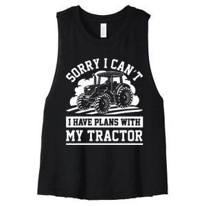 Farm Tractors Farming Truck Enthusiast Saying Outfit Women's Racerback Cropped Tank