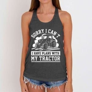 Farm Tractors Farming Truck Enthusiast Saying Outfit Women's Knotted Racerback Tank