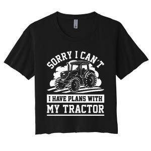 Farm Tractors Farming Truck Enthusiast Saying Outfit Women's Crop Top Tee