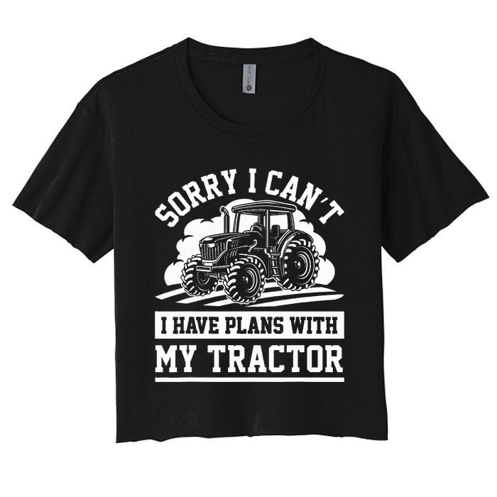 Farm Tractors Farming Truck Enthusiast Saying Outfit Women's Crop Top Tee