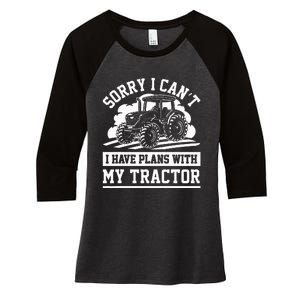 Farm Tractors Farming Truck Enthusiast Saying Outfit Women's Tri-Blend 3/4-Sleeve Raglan Shirt