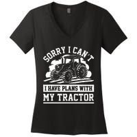 Farm Tractors Farming Truck Enthusiast Saying Outfit Women's V-Neck T-Shirt