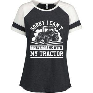 Farm Tractors Farming Truck Enthusiast Saying Outfit Enza Ladies Jersey Colorblock Tee