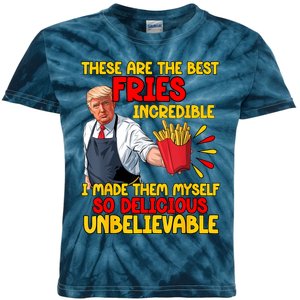 Funny Trump Fast Food Humor Fries Election 2024 Burgers Kids Tie-Dye T-Shirt