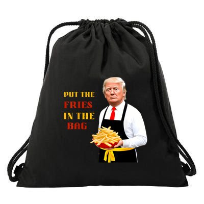 Funny Trump Fast Food Put The Fries In The Bag 2024 Drawstring Bag