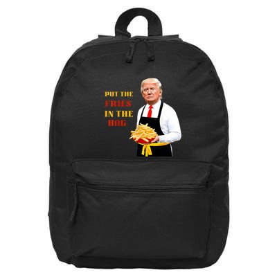 Funny Trump Fast Food Put The Fries In The Bag 2024 16 in Basic Backpack