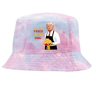 Funny Trump Fast Food Put The Fries In The Bag 2024 Tie-Dyed Bucket Hat