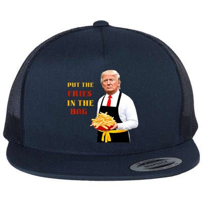 Funny Trump Fast Food Put The Fries In The Bag 2024 Flat Bill Trucker Hat