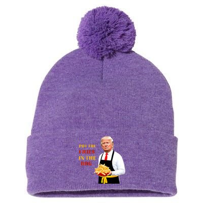 Funny Trump Fast Food Put The Fries In The Bag 2024 Pom Pom 12in Knit Beanie