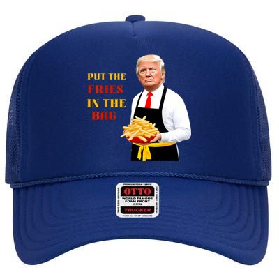 Funny Trump Fast Food Put The Fries In The Bag 2024 High Crown Mesh Back Trucker Hat