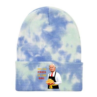 Funny Trump Fast Food Put The Fries In The Bag 2024 Tie Dye 12in Knit Beanie