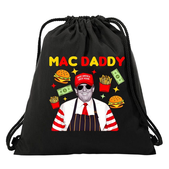Funny Trump Fries Making Fries Mac Daddy Drawstring Bag