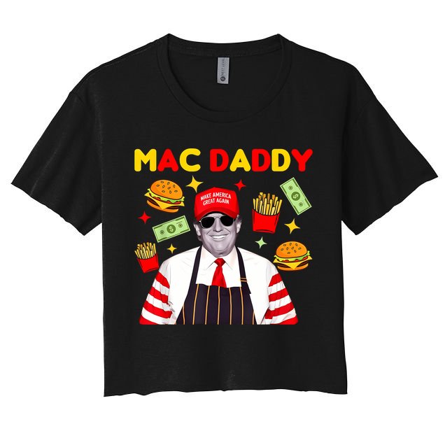 Funny Trump Fries Making Fries Mac Daddy Crop Top
