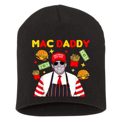 Funny Trump Fries Making Fries Mac Daddy Short Acrylic Beanie