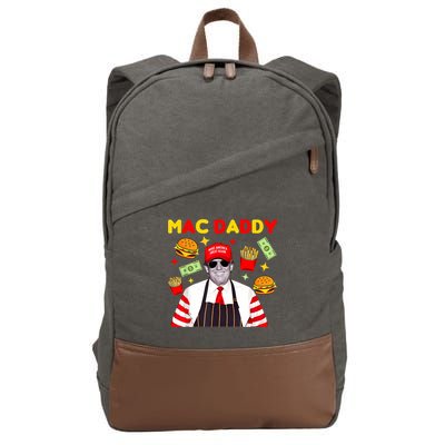 Funny Trump Fries Making Fries Mac Daddy Cotton Canvas Backpack